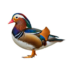 Mandarin Duck: Vibrant Plumage, Detailed Profile, Bird Photography