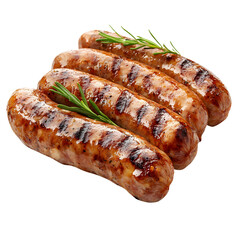 Fried Sausages isolated on a white background