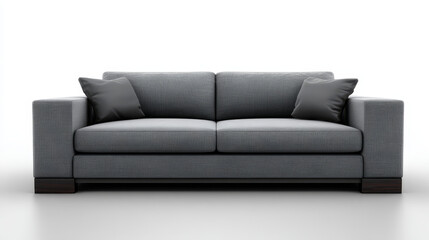 3d realistic vector gray sofa, couch on a white background. Isolated.