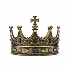 A luxurious royal crown, adorned with sparkling gemstones,