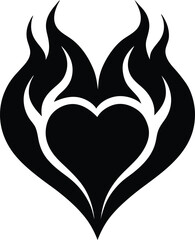 Fiery heart illustration of passionate love, a perfect symbol for Valentine's Day
