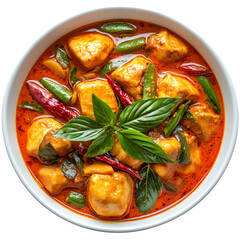 Gaeng Hang Lay Northern Thai curry isolated on a white background.