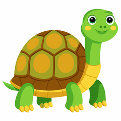 Vector illustration of a tortoise on a white background ideal for educational materials logos or nature themed designs showcasing the