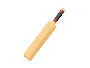 Cricket bat icon 3d rendering illustration 