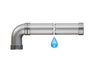 Broken pipe icon 3d rendering illustration 