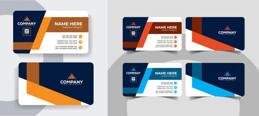 Modern Clean Business Card Template for Professional Corporate Use. Minimalist business card template with modern and clean design.