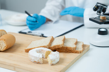 Scientist check chemical and fungus in laboratory. Control experts inspect the concentration of...