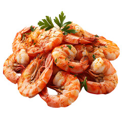 Gambas a la plancha isolated on a white background.