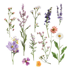 Fototapeta premium Vibrant floral collage bold colors playful design joyful blooms