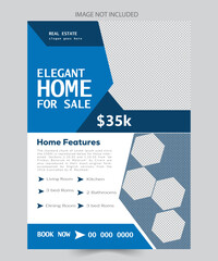 Real estate flyer design template. Property brochure design template
