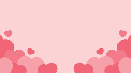 Cute pink heart bottom border background. Perfect for Valentine's day.	