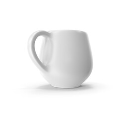 Minimalist White Ceramic Coffee Mug isolated on transparent background