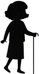 silhouette of a Grandmother with a cane