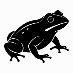 American Bullfrog Silhouette Vector Illustration on White Background a Clean and Simple Design for Various Creative Projects and Applications