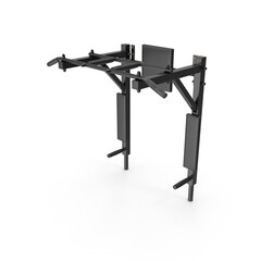 Wall-Mounted Pull-Up and Dip Station isolated on transparent background