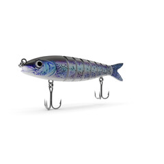 Multisection Jointed Fishing Lure in Fish Shape isolated on transparent background