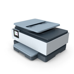 Modern All-in-One Wireless Printer Scanner Copier isolated on transparent background