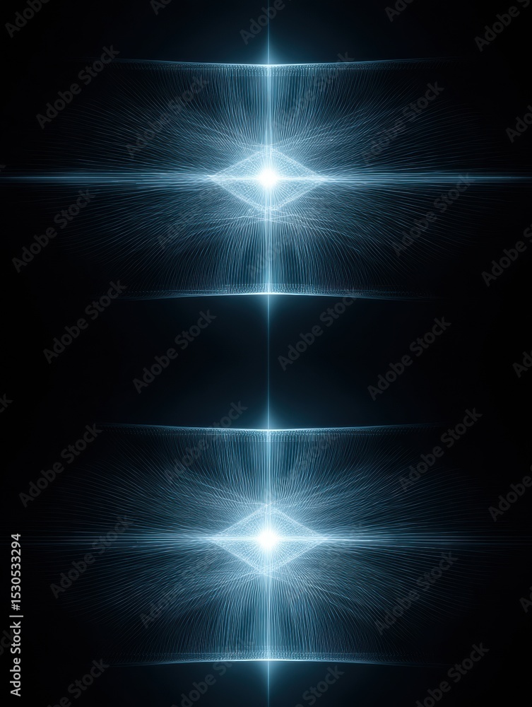 Leinwandbilder Retina Scan Lines Create Abstract Geometry With Dark Glow and Blank Top Third in Artistic Display of Digital Imagery
