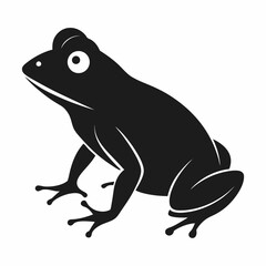 Simple Frog Silhouette Illustration on a Clean White Background Ideal for Nature Designs and Educational Materials Featuring a Classic Vector