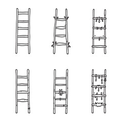 decorative ladder modern line art vector style graphic