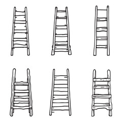 decorative ladder simple line art vector illustration design