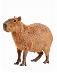 Cute capibara over white background, no shadow