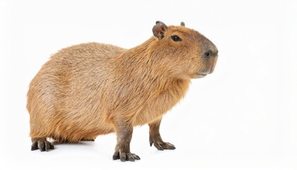 Fototapeta premium Cute capibara over white background, no shadow