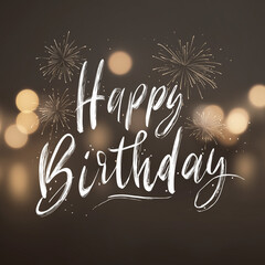 Elegant Happy Birthday Card Fireworks Celebration