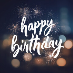 Happy Birthday Celebration with Fireworks Background