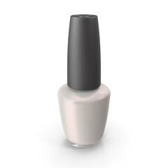 White Nail Polish Bottle isolated on transparent background