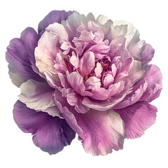 A single purple and white peony blossom detailed closeup view nature floral beauty