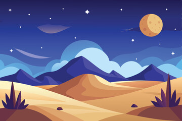 Starry night desert