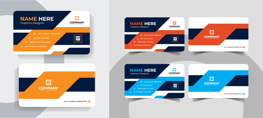 Modern Clean Business Card Template for Professional Corporate Use. Creative and professional business card template for all industries.