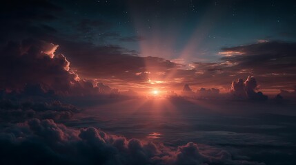 Fototapeta premium sunset over the mountains