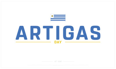 Artigas Day Design on white background, Typographic Design of Artigas Day, Vector Design of Artigas Day, Artigas Day
