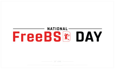 National FreeBSD Day design on white background, Typographic Design of National FreeBSD Day, Vector Design of National FreeBSD Day, National FreeBSD Day
