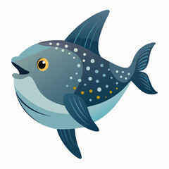 Sunfish Vector Illustration on White Background A simple graphic of a sunfish perfect for educational or decorative designs clean and