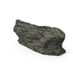 Rough Dark Rock Formation isolated on transparent background