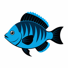 Bluegill fish silhouette illustration a simple graphic design element featuring an aquatic animal on a clean white background for versatile