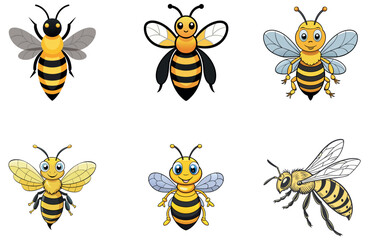 Bees Vector Designs Cute and Creative Bee Illustrations for Nature and Honey-Themed Projects