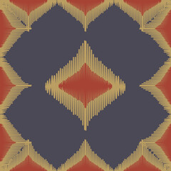 This ikat textile pattern features classic geometric  a modern ethnic twist. Ideal for various creative applications such as textile design, printable materials, interior decoration ,digital product