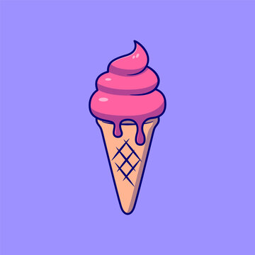 Cartoon Ice Cream Illustration for Summer Theme