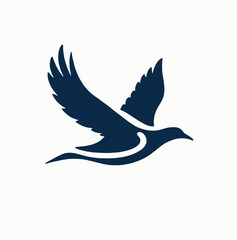 Naklejka premium Stylized silhouette of a flying bird logo design