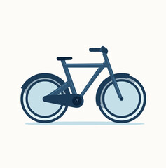 Fototapeta premium Stylish illustration of a blue bicycle on a light background