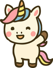 kawaii unicorn cartoon logo