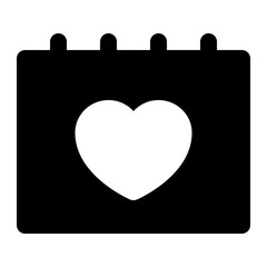 marriage date black glyph icon