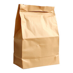 Brown paper lunch bag, crumpled texture, isolated, transparent background, food packaging, takeout container, recyclable material, blank template, eco-friendly, grocery bag, kraft paper,