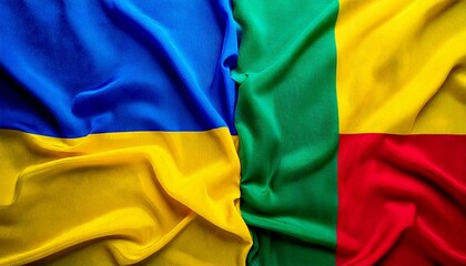 ベナンの国旗とウクライナの国旗。(Benin flag and Ukraine flag.)

