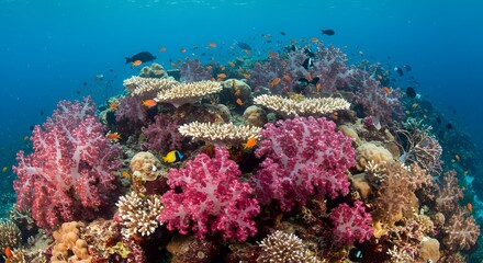 Vibrant Coral Reef Ecosystem Underwater Paradise of Diverse Marine Life