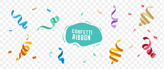 Confetti ribborn set collection. Modern . Set collection. Vector eps 10